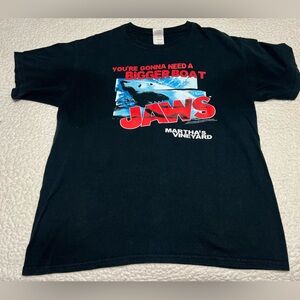 Jaws Shirts Mens Large Marthas Vineyard Black Youre Gonna Need A Bigger Boat